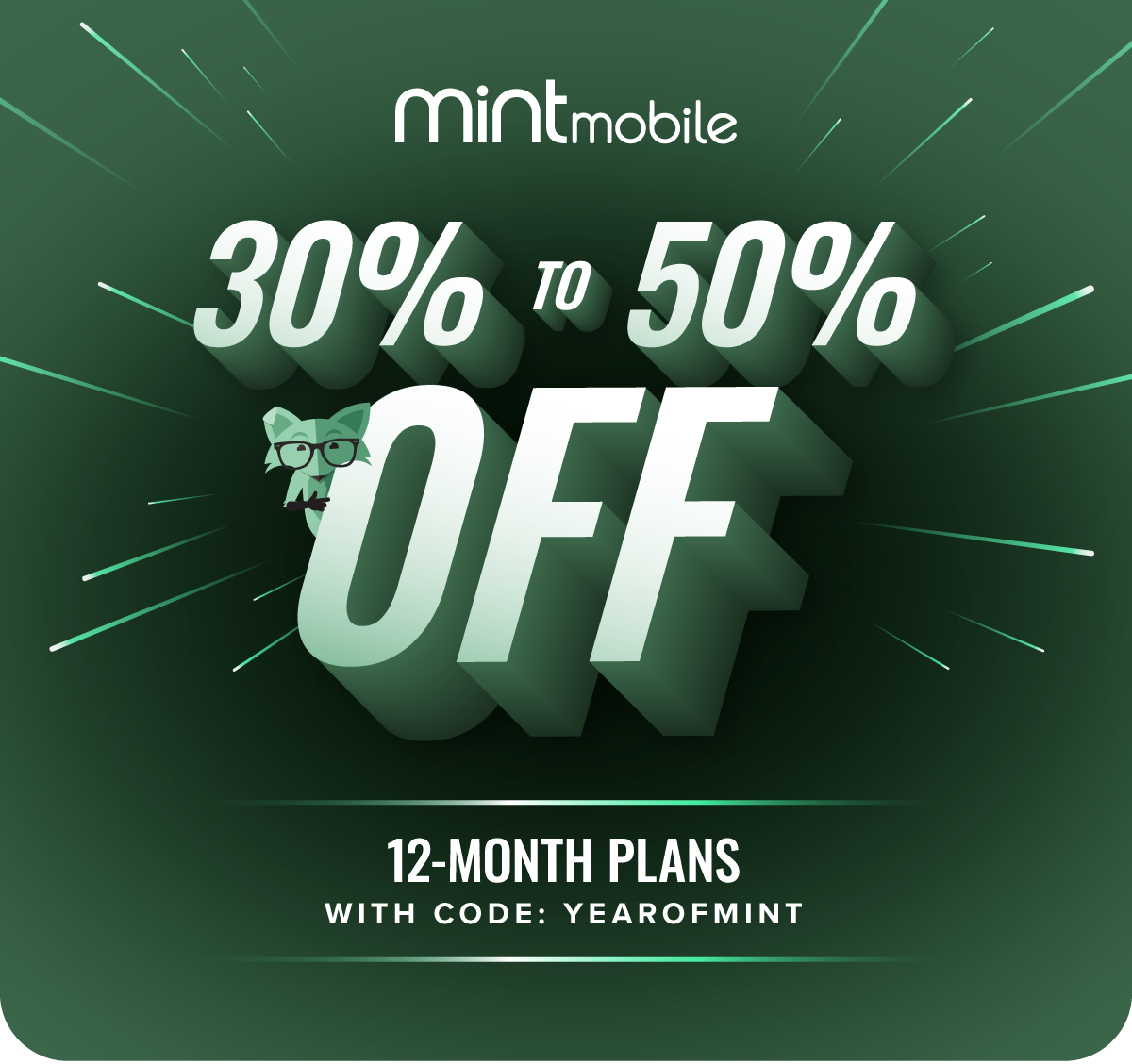 30% to 50% off 12-Month Plans with code: YEAROFMINT