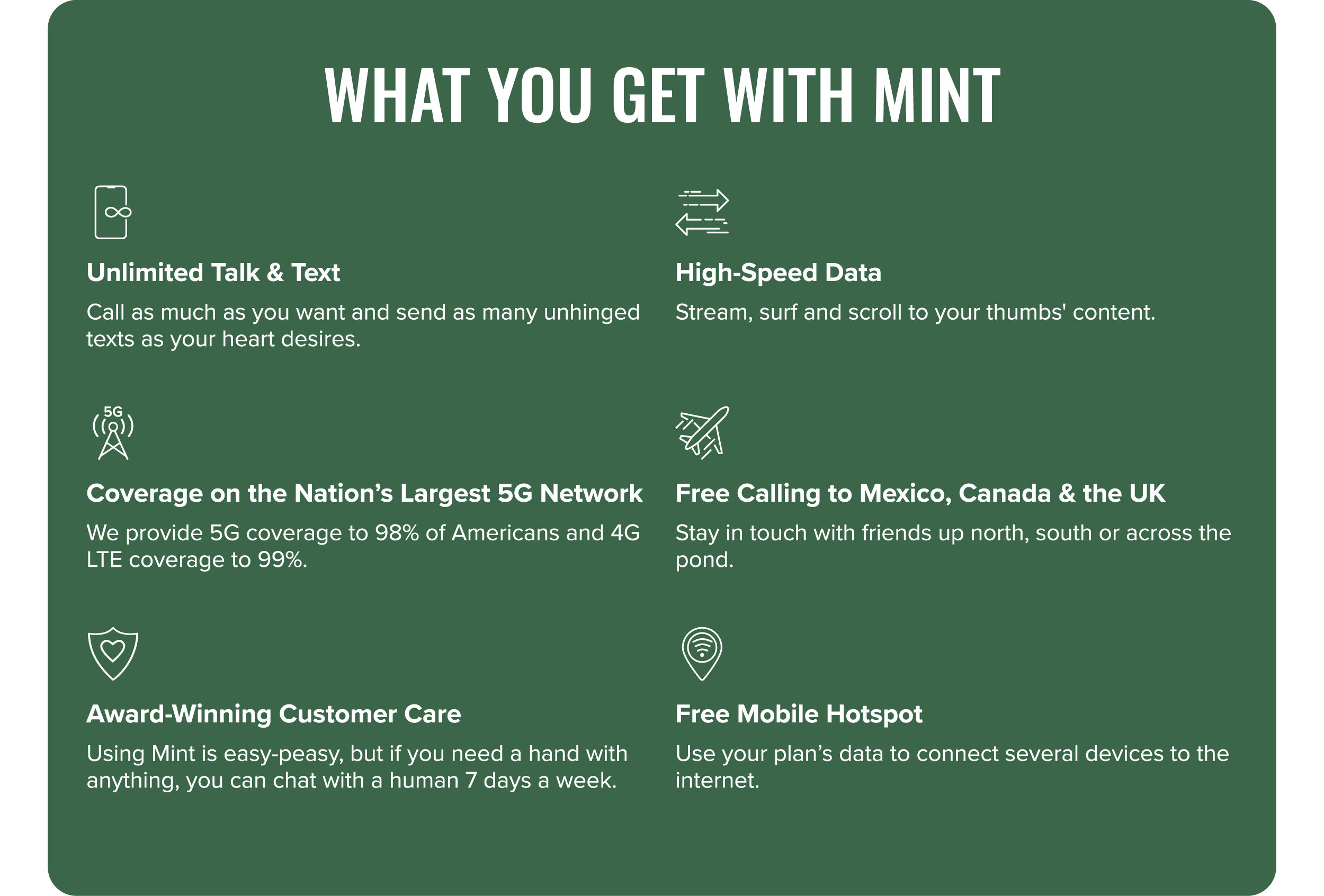 What you get with Mint