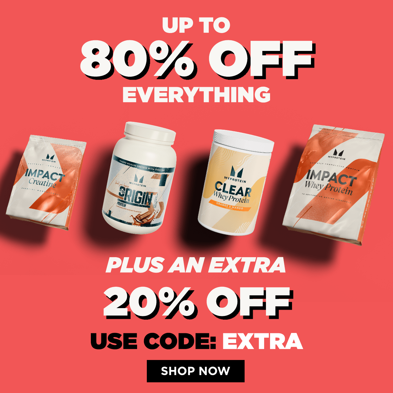 Up to 80% off + Extra 20% off with code EXTRA