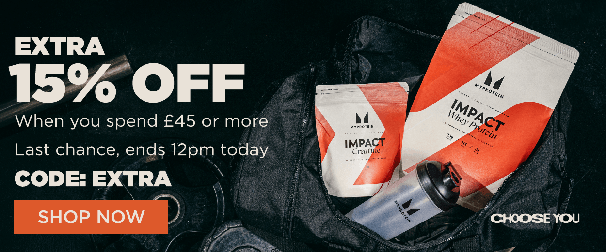 Extra 15% off when you spend £45 or more, use code: EXTRA