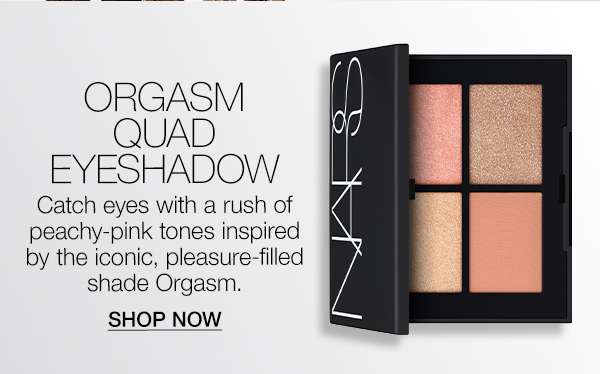 Catch eyes with Orgasm Quad Eyeshadow’s rush of peachy-pink tones inspired by the iconic shade.