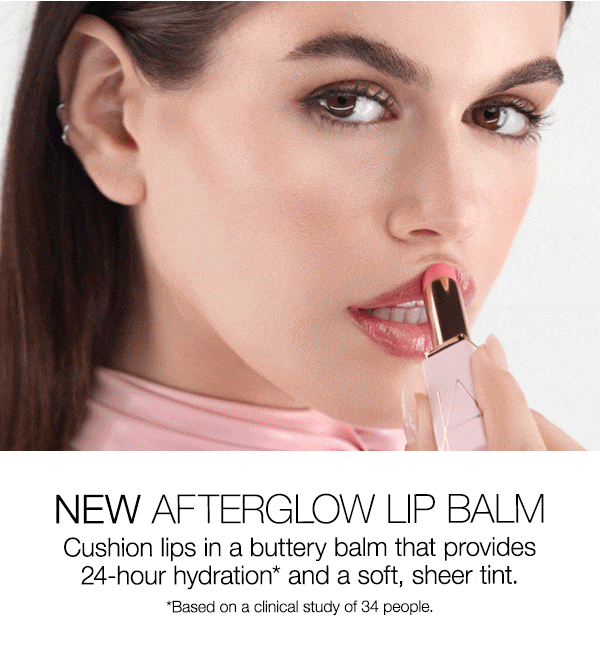 Slot 4: NEW Afterglow Lip Balm cushions lips in a hydrating, buttery balm that provides a soft, sheer tint.