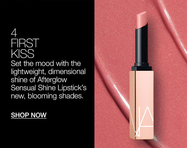 4. Set the mood with Afterglow Sensual Shine Lipstick’s new, blooming shades.