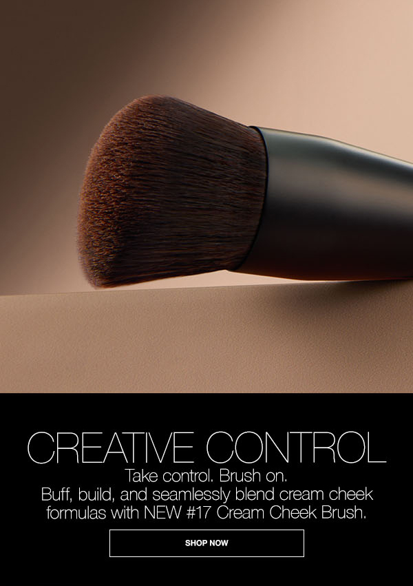 Buff, build, and seamlessly blend cream cheek formulas with NEW #17 Cream Cheek Brush.