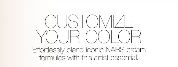 Customize your color: Effortlessly blend iconic NARS cream formulas with this artist essential.