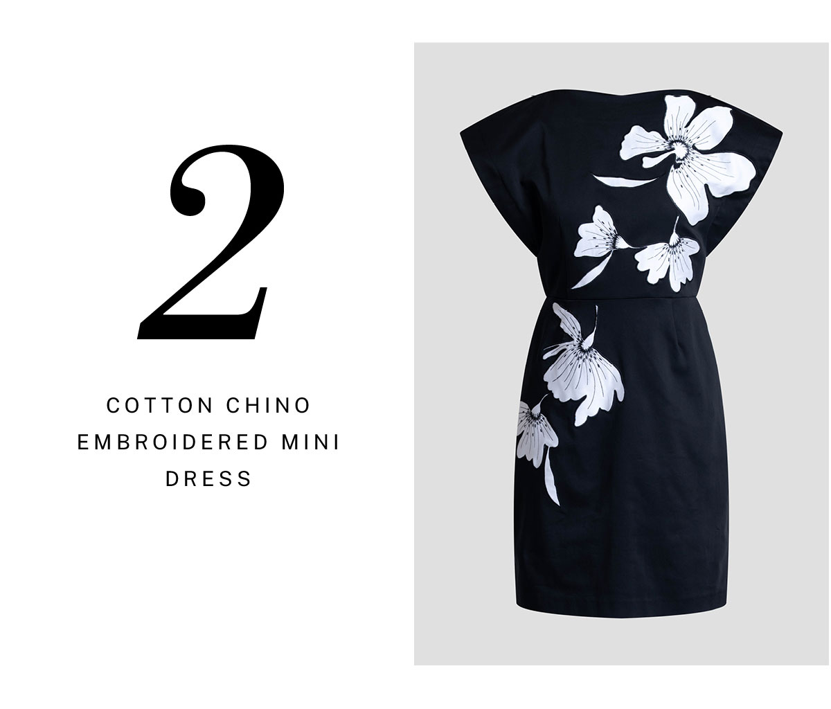 The cotton chino embroidered mini dress. 