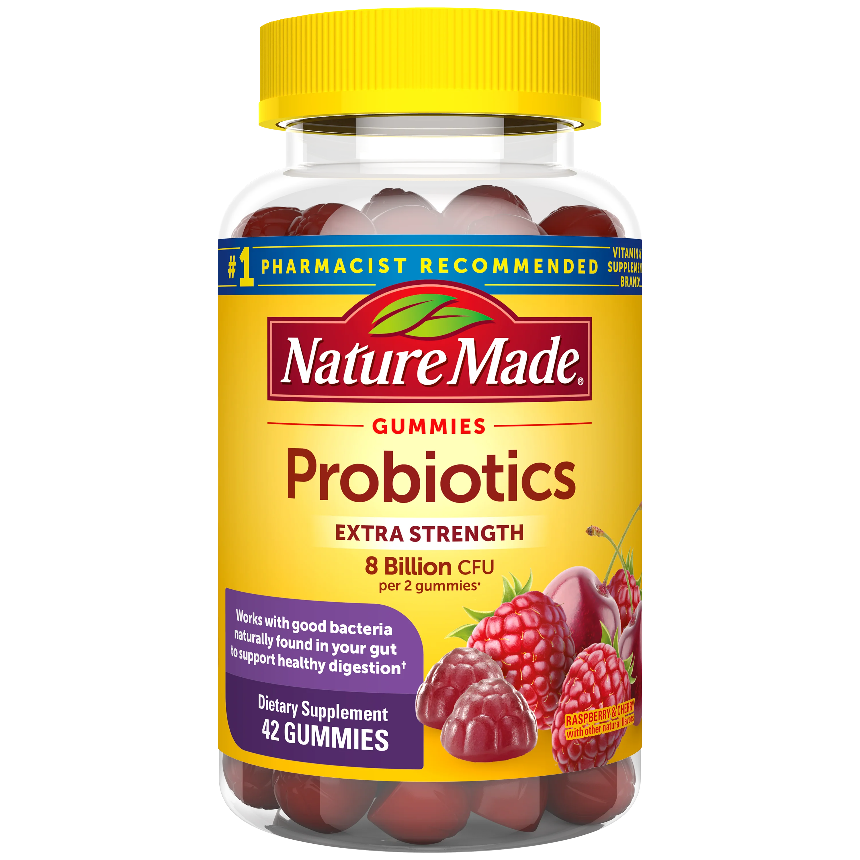 Image of Digestive Probiotics Extra Strength 8 Billion CFU per 2 Probiotic Gummies