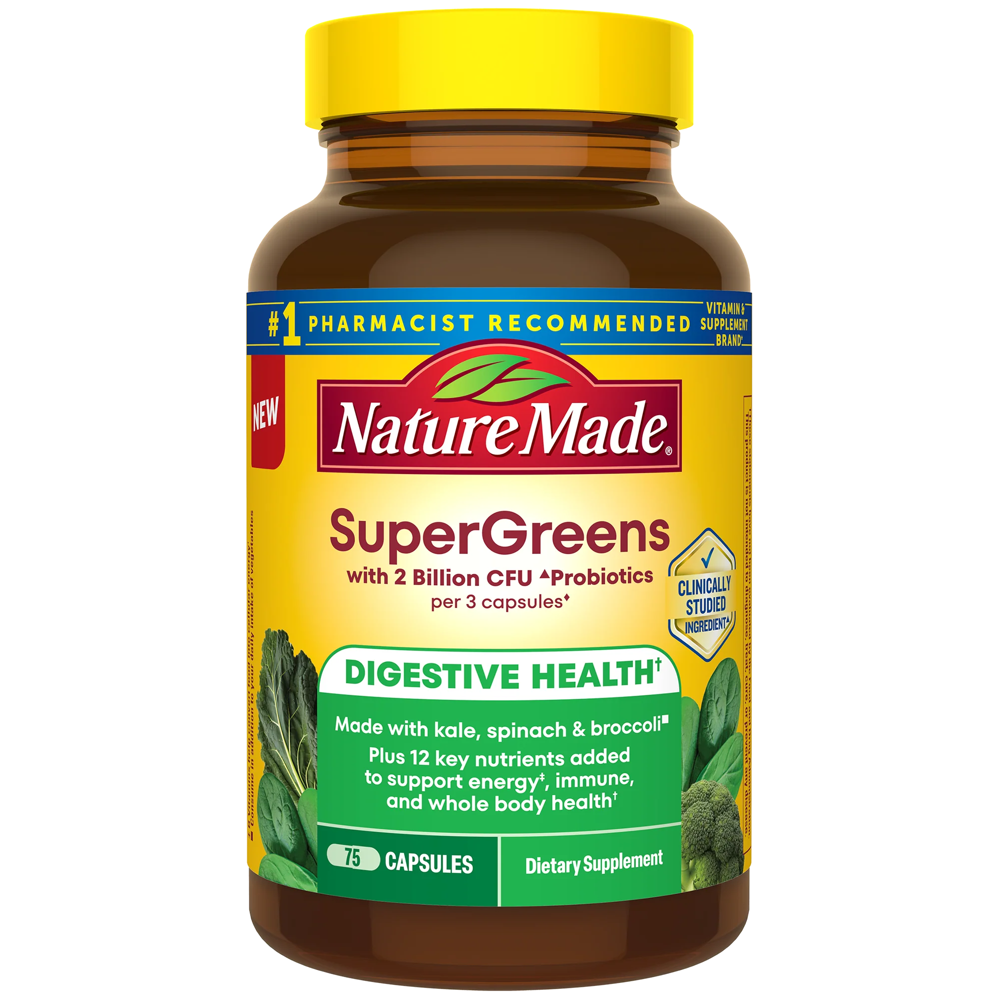 Image of SuperGreens with 2 Billion CFU◆ Probiotics Capsules
