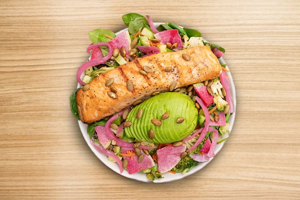AVO seasonal bowl, inspired by new Nature Made SuperGreens supplements, is packed with protein, pumpkin seeds and your favorite vegetables