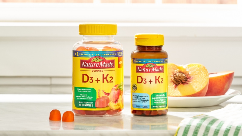 Get a great vitamin partnership in two daily Peach-flavored gummies.†