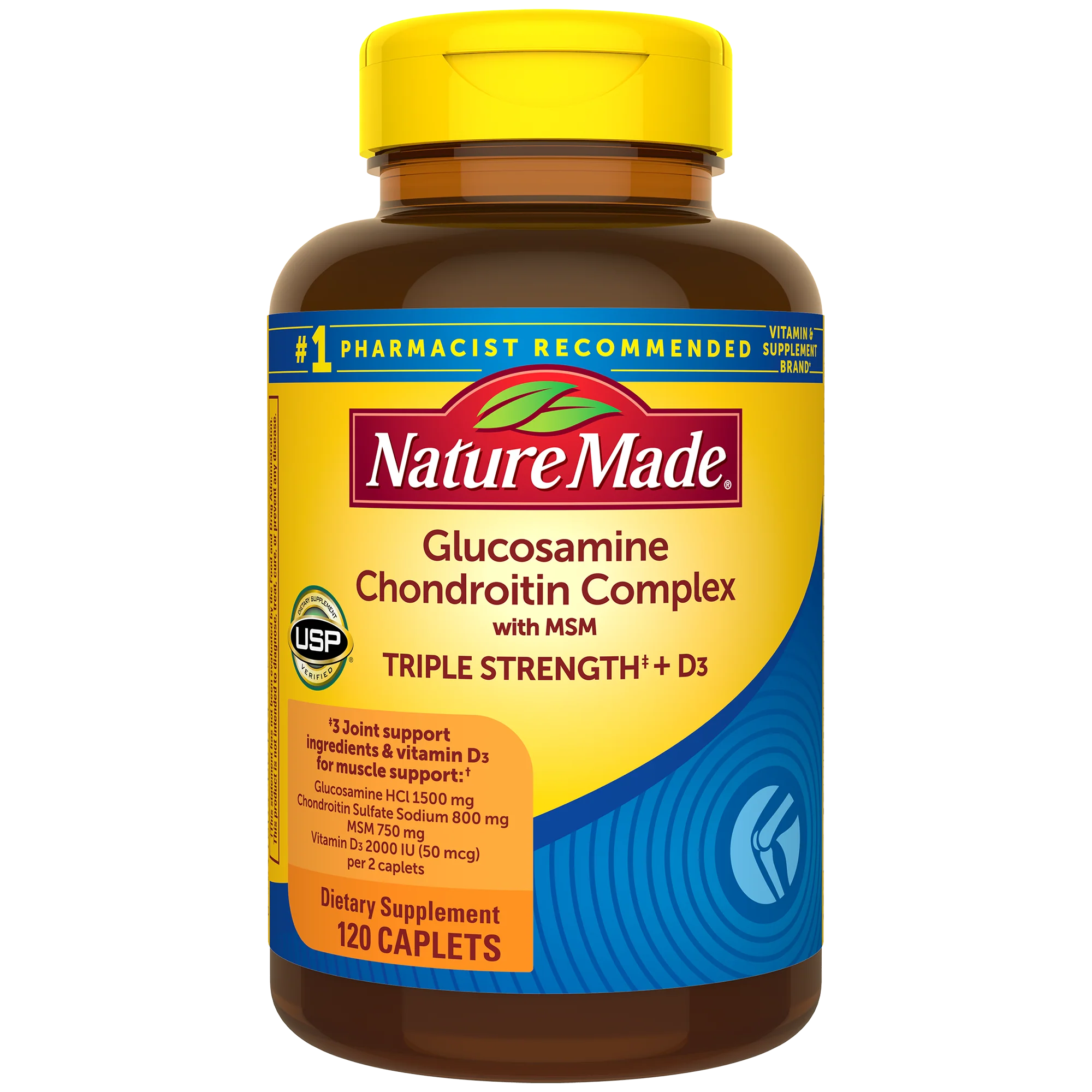 Image of Glucosamine Chondroitin Complex with MSM Triple Strength‡ + Vitamin D3