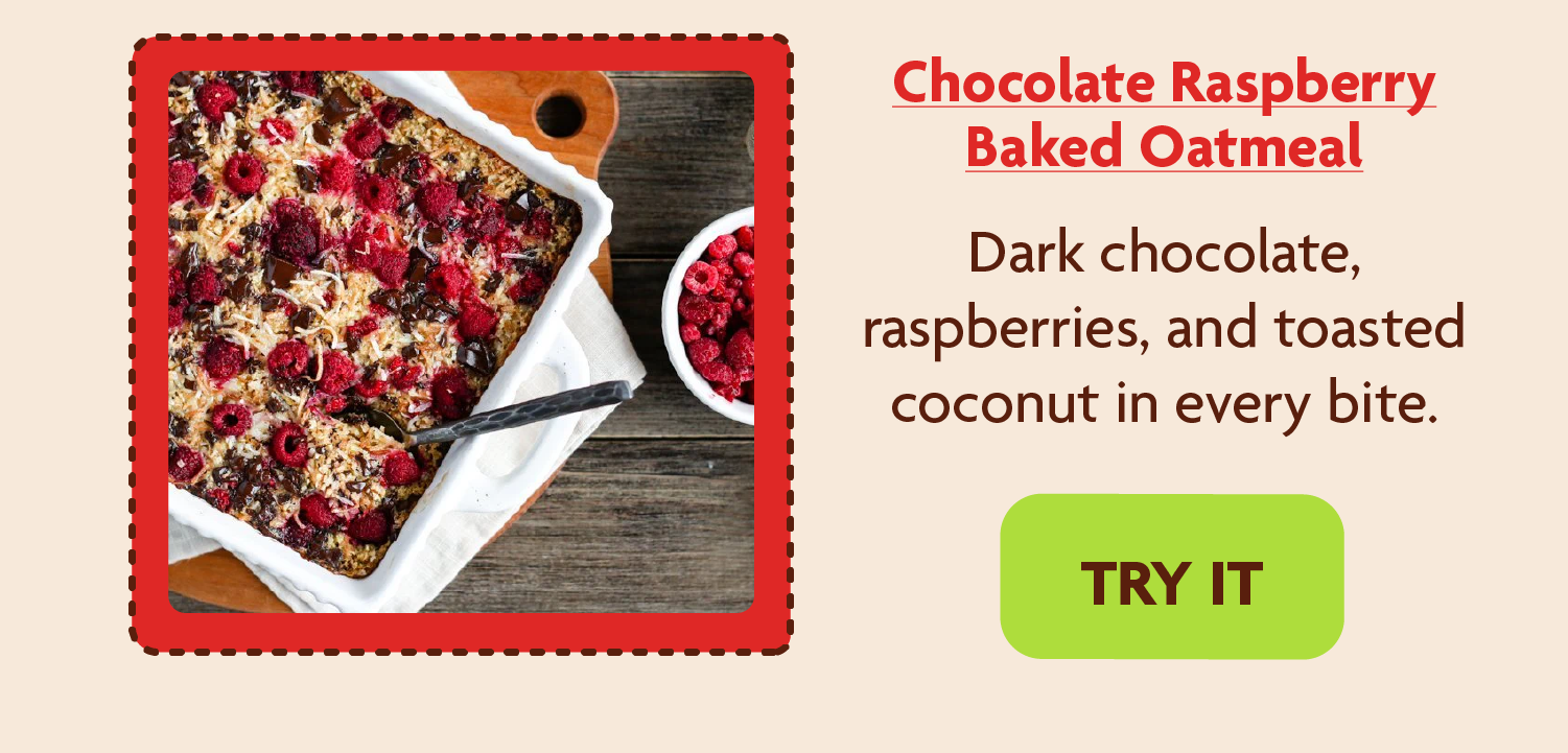 Chocolate Raspberry Baked Oatmeal