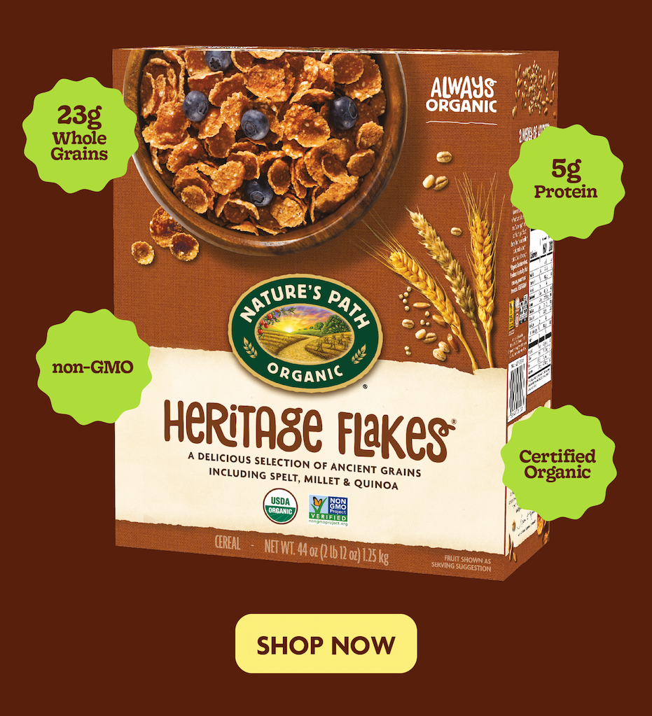  23g whole grains, 5g protein, non-GMO, Certified Organic