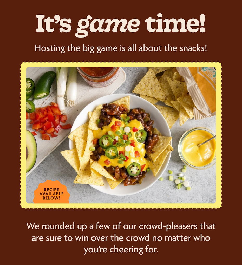 Hosting the big game is all about the snacks!    We rounded up a few of our crowd-pleasers that are sure to win over the crowd no matter who you’re cheering for. 