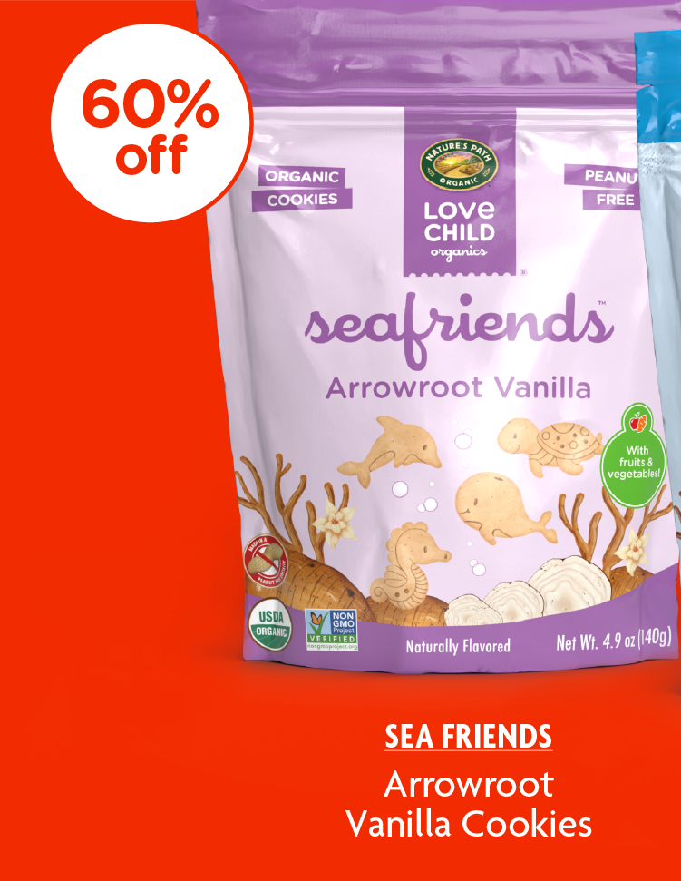 Love Child Organics Sea Friends Arrowroot Vanilla Cookies 4.9oz Pouch