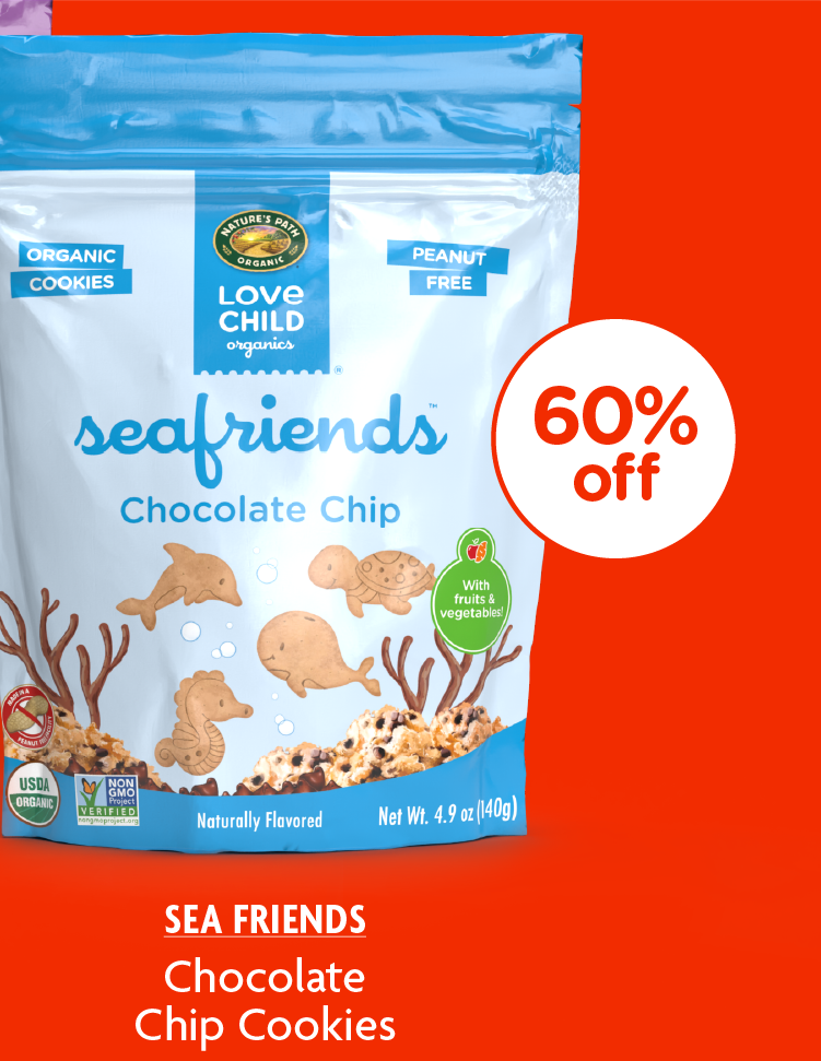 Love Child Organics Sea Friends Chocolate Chip Cookies 4.9oz Pouch