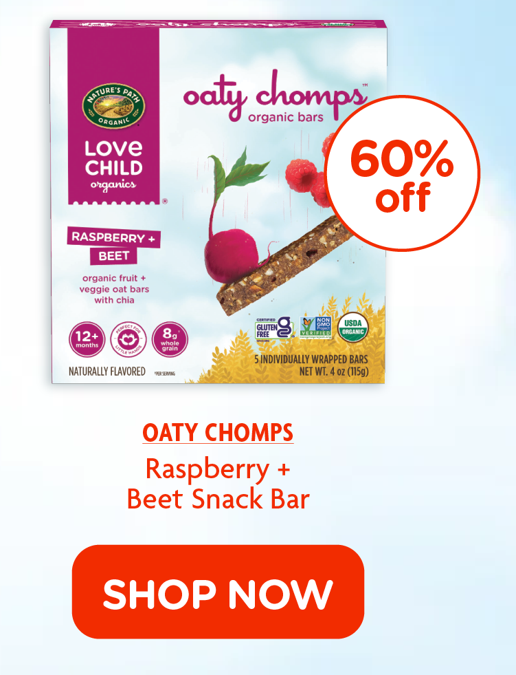 Love Child Organics Oaty Chomps Cherry + Spinach Snack Bar 4oz Box