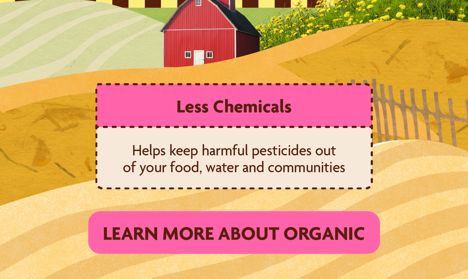 Less Chemicals → Helps keep harmful pesticides out of your food, water and communities