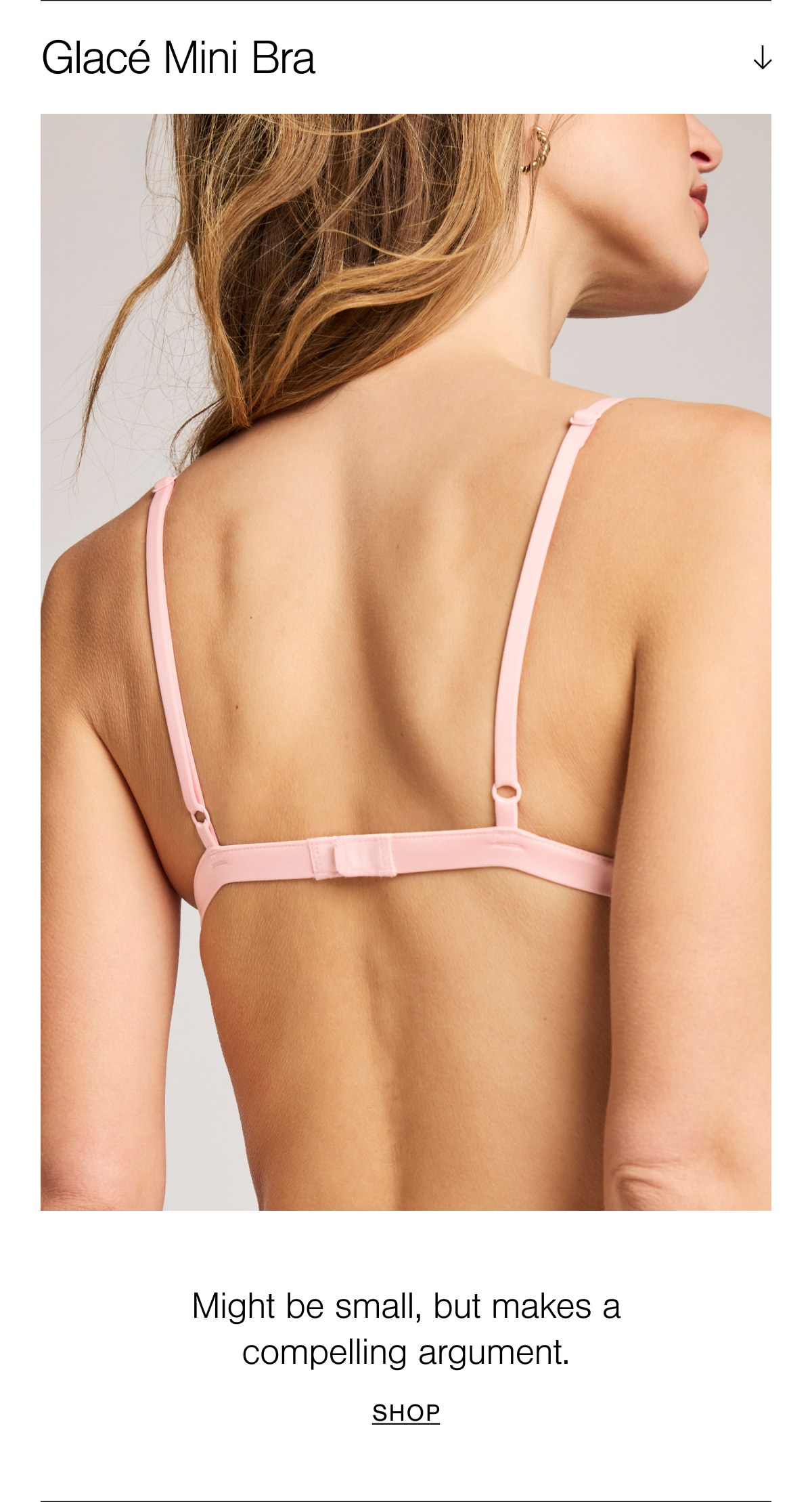 Our most minimal bra features a playful, bikini-inspired cut in our luxurious, ultra-smooth Glacé. Shop new in Shell. 