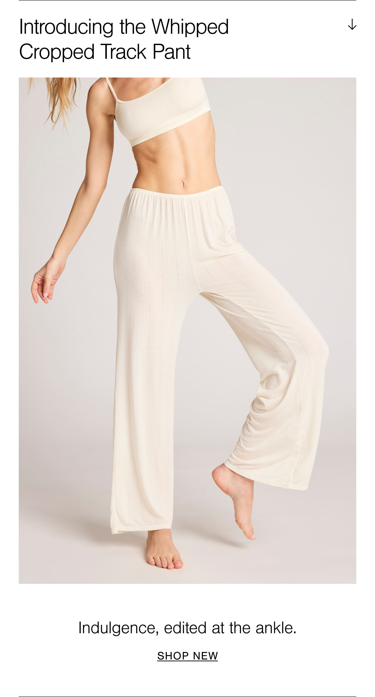 Our signature Whipped micro modal is feather-light and cloud-like in feel, made for all-day comfort. The slim fit and cropped leg are perfect for shorter people -- or for taller ones who want that intentional, ankle-baring finish. Shop Whipped Cropped Pant in Cream.