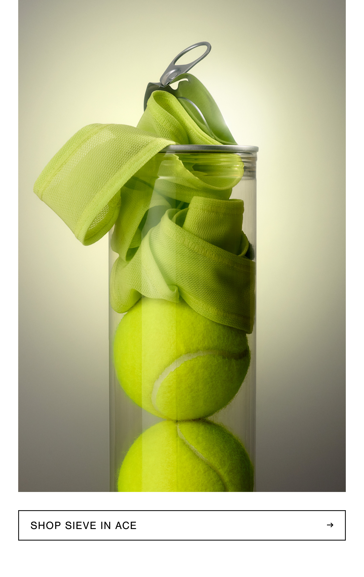 Featuring our newest color in Sieve. Ace is a soft chartreuse, brand-new tennis ball fresh lime green tone. Shop Sieve in Ace.