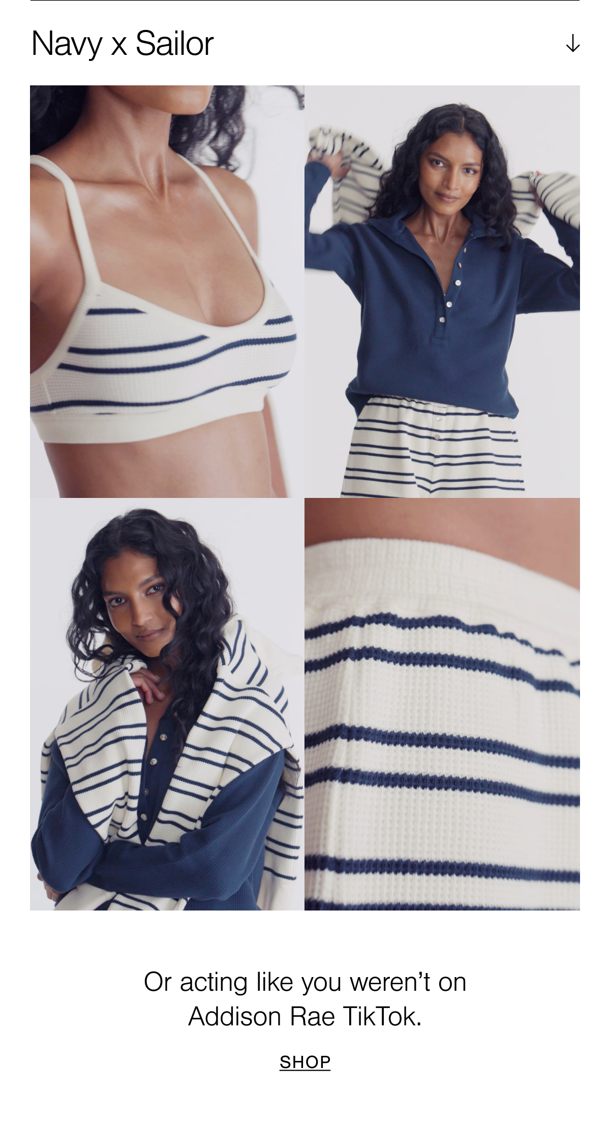 A grid showcasing Waffle Knit in Navy paired with Waffle Knit in Sailor. Shop now.