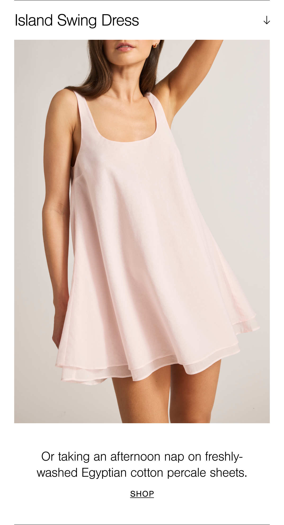 Introducing the Island Swing Dress. A lightweight and semi-sheer nightdress in a flirty silhouette.