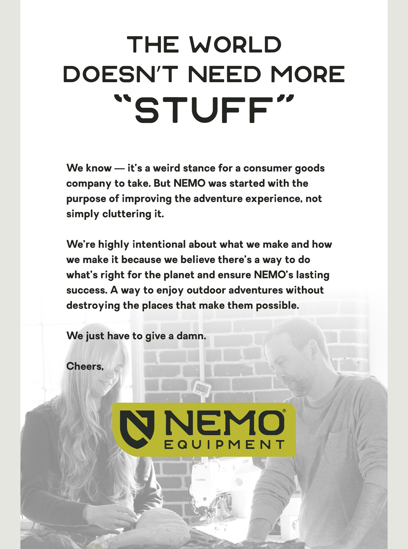 The world doesn't need more "stuff"