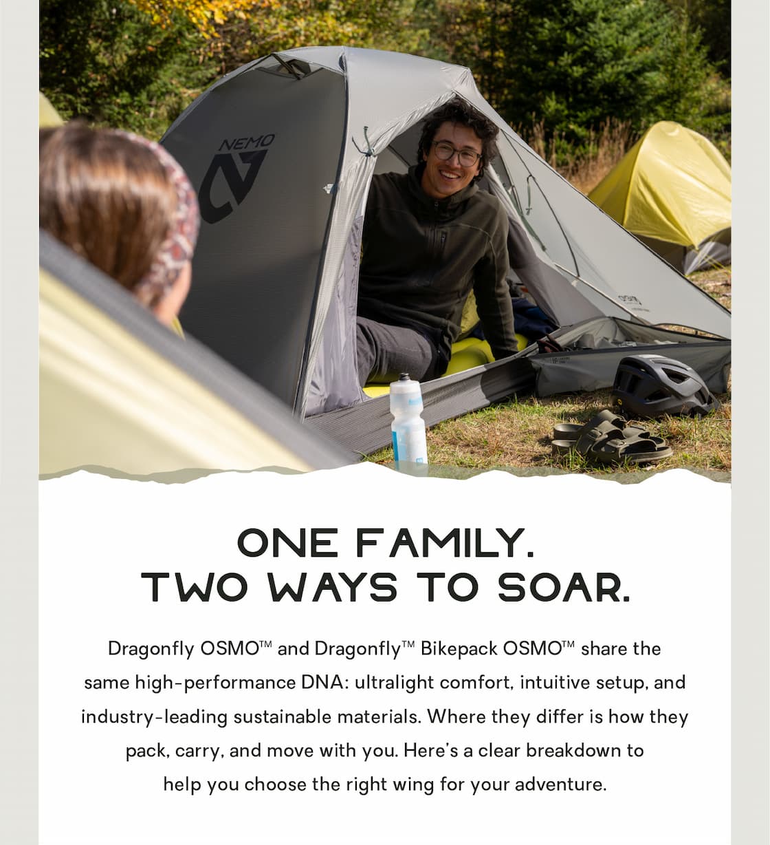 One Family. Two Ways to Soar. Dragonfly™ OSMO™ and Dragonfly™ Bikepack OSMO™ share the same high-performance DNA: ultralight comfort, intuitive setup, and industry-leading sustainable materials. Where they differ is how they pack, carry, and move with you. Here’s a clear breakdown to help you choose the right wing for your adventure. 