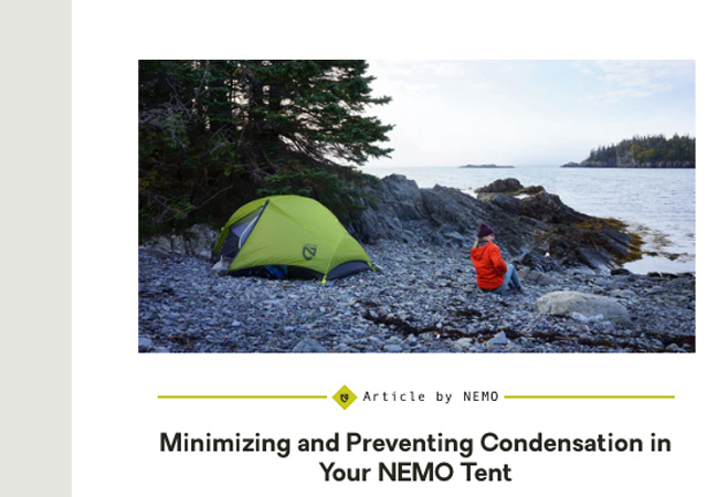 Minimizing and Preventing Condensation in Your NEMO Tent