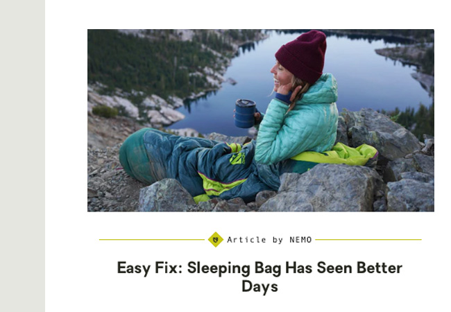 Easy Fix: Sleeping Bag Has Seen Better Days