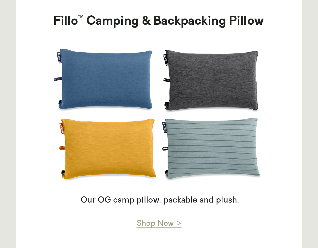 Fillo™ Camping & Backpacking Pillow: Our OG camp pillow, packable and plush.