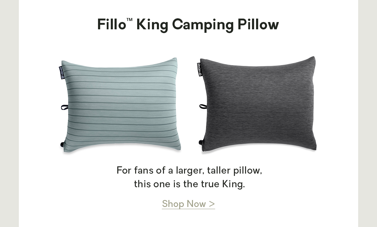 Fillo™ King Camping Pillow: For fans of a larger, taller pillow, this one is the true King.