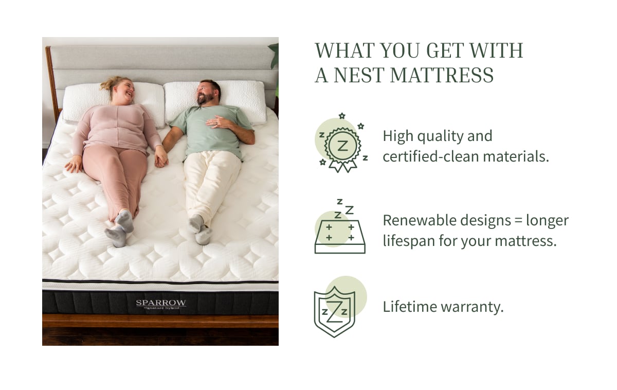 nest mattresses are high-quality, sustainable, lifetime warranty
