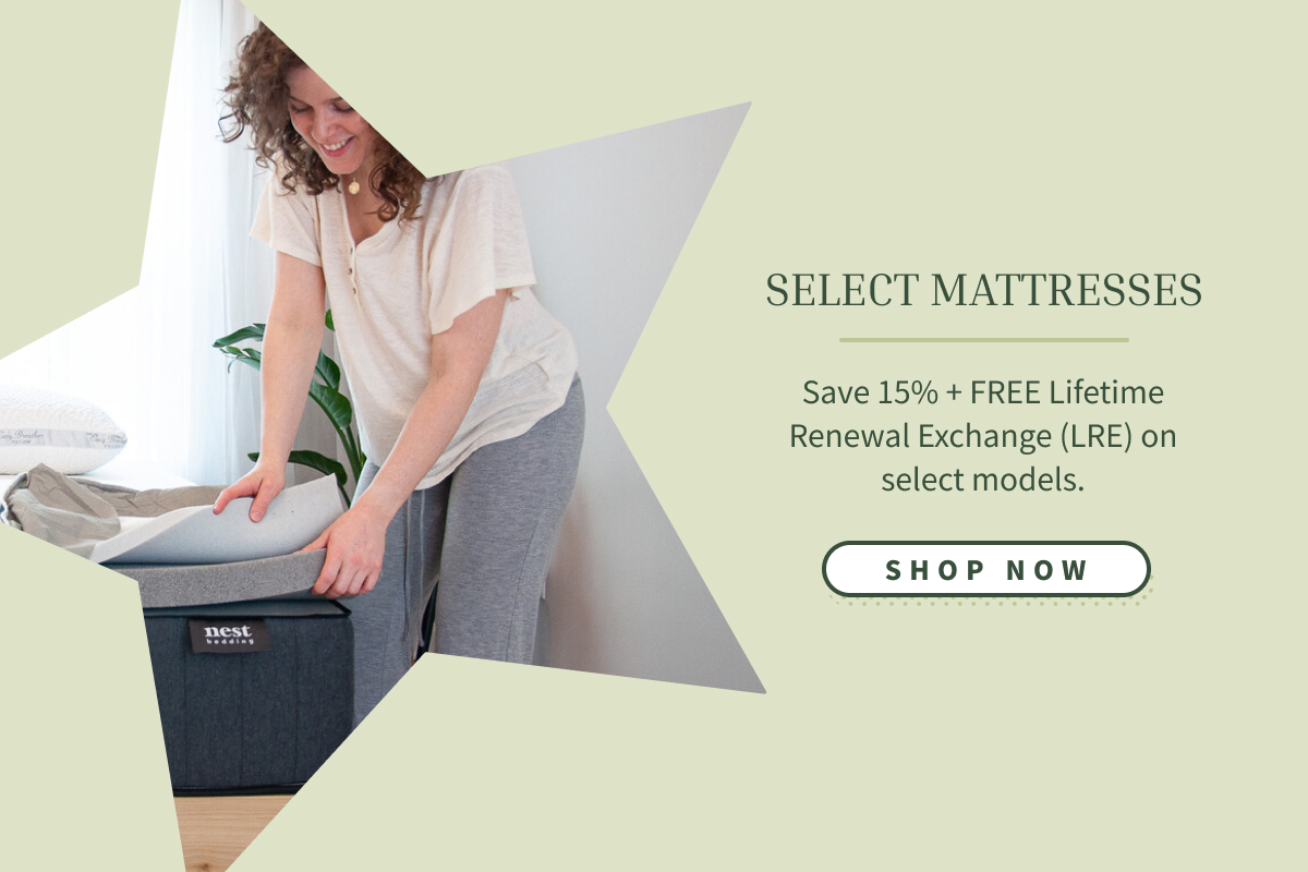 tap to shop mattresses - 15% + FREE LRE on select models