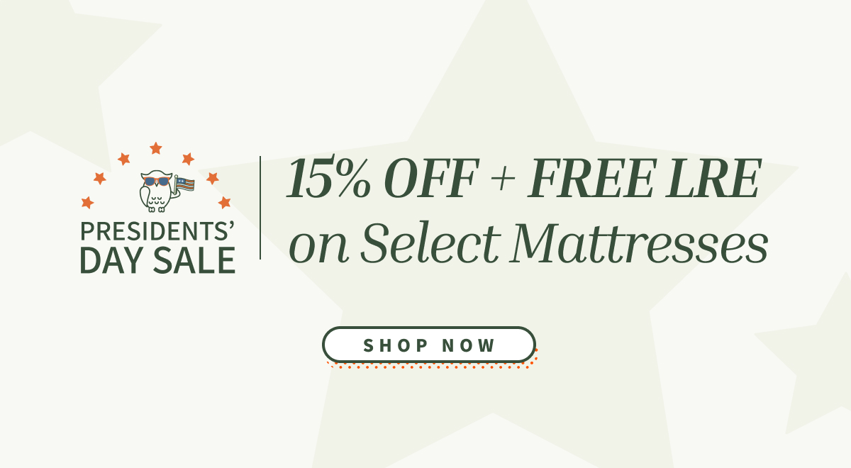 tap to shop 15% off select mattresses in presidents day sale