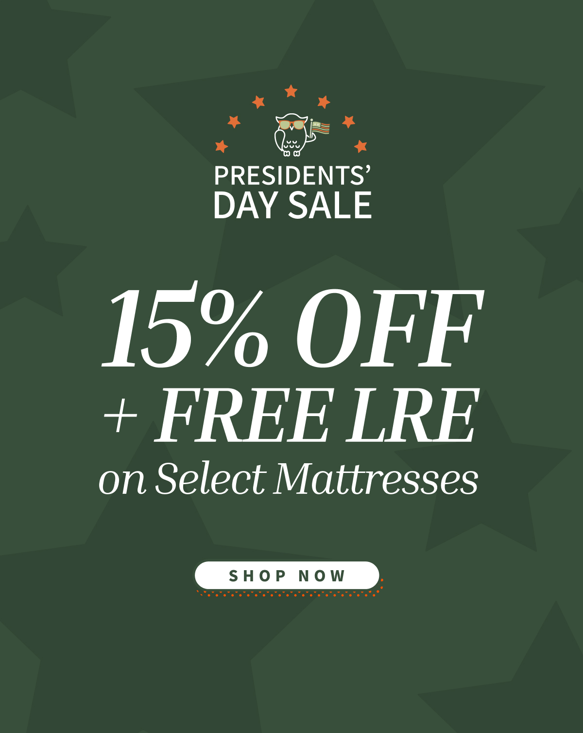 tap to shop 15% off, free comfort bundle, free shipping on select mattresses