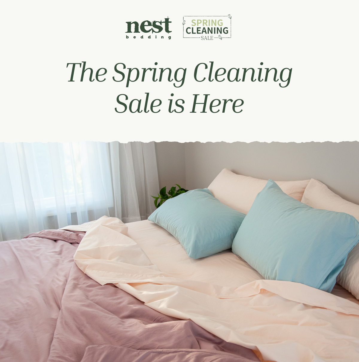tap to shop spring cleaning sale - 60% off luxury bedding & more