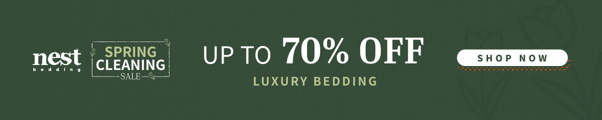 tap to shop up to 70% off luxury bedding, spring cleaning sale