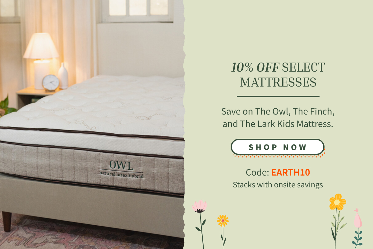 tap to get 10% off select mattresses with code EARTH10, stacks with onsite savings