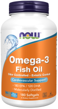 Image of Omega-3, Molecularly Distilled &amp; Enteric Coated - 180 Softgels