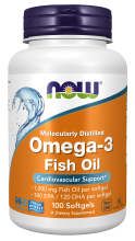 Image of Omega-3 Fish Oil, Molecularly Distilled - 100 Softgels