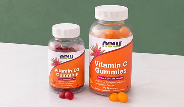 NOw Vitamin D3 Gummies and Vitamin C Gummies