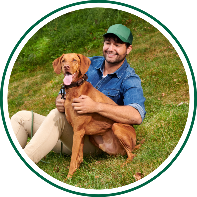 man with dog
