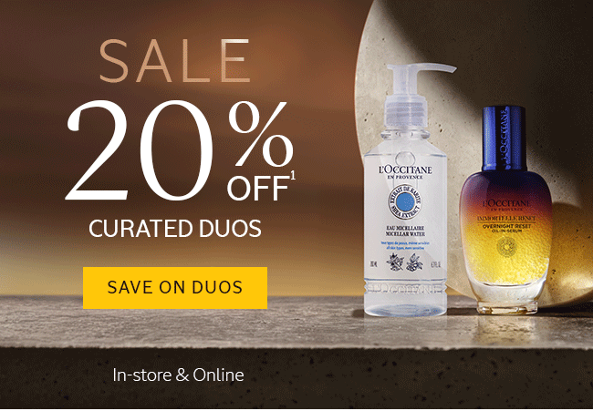 SALE | 20% OFF¹ CURATED DUOS | SAVE ON DUOS | IN-STORE & ONLINE