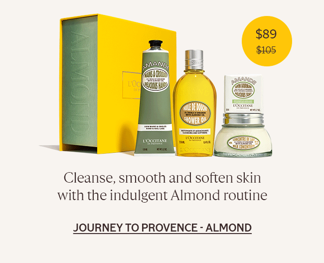 CLEANSE, SMOOTH AND SOFTEN SKIN WITH THE INDULGENT ALMOND ROUTINE | JOURNEY TO PROVENCE - ALMOND