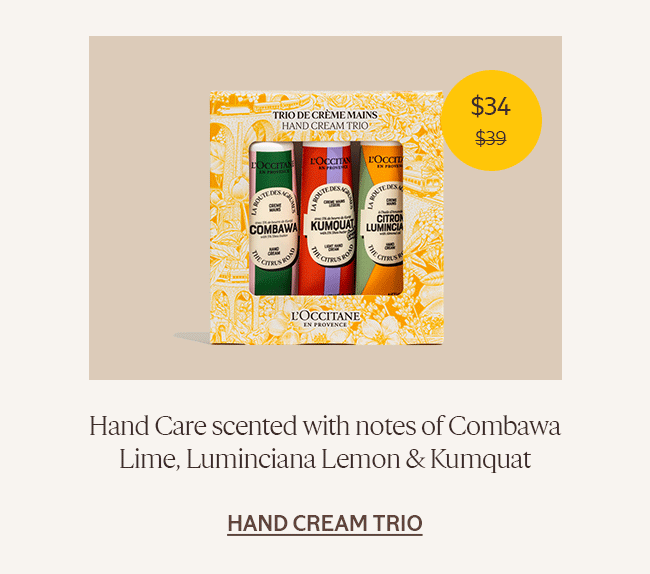 HAND CARE SCENTED WITH NOTES OF COMBAWA LIME, LUMINCIANA LEMON & KUMQUAT | HAND CREAM TRIO