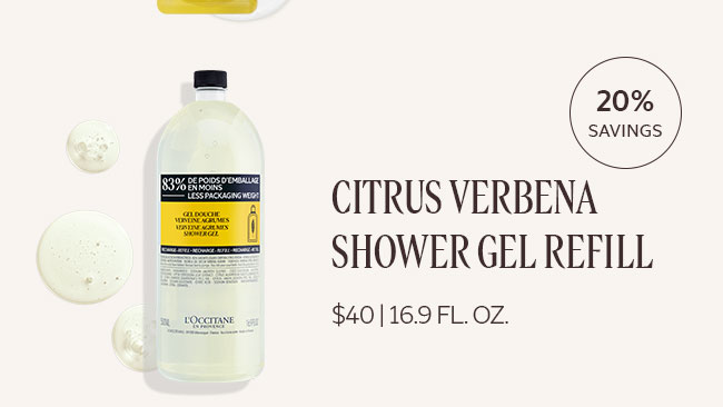 CITRUS VERBENA SHOWER GEL REFILL | 20% SAVINGS