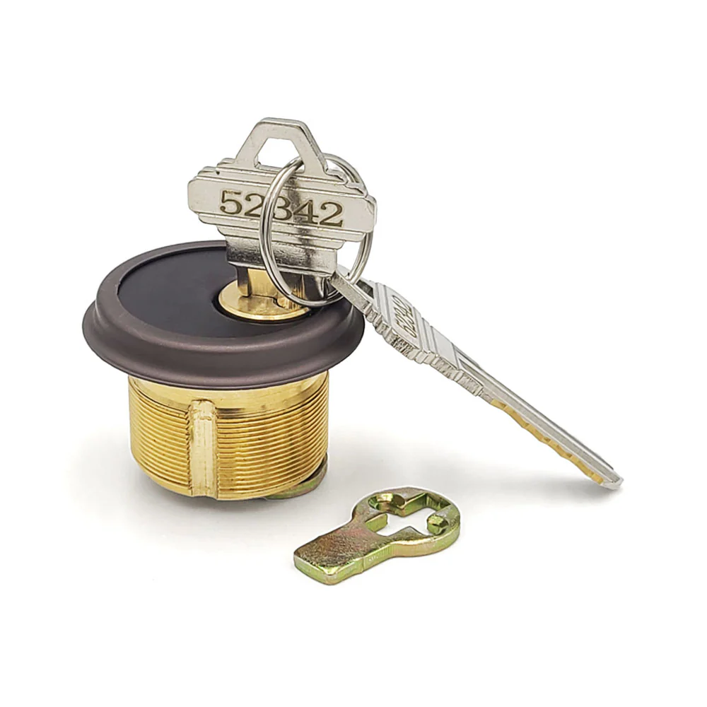  Durable Premium Mortise Cylinder - 1 Inch - Keyed Alike (KA10) with Ring 