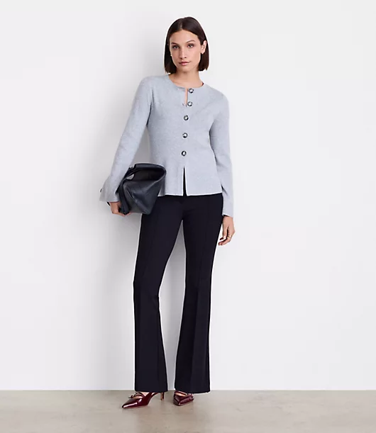 LOFT Versa Heathered Front Split Cardigan